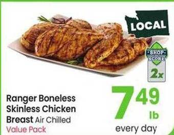 Safeway Ranger boneless skinless chicken breast air chilled offer