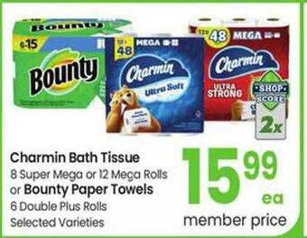 Safeway Charmin bath tissue or bounty paper towels offer