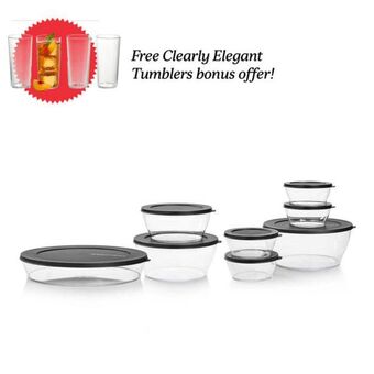 Tupperware Clearly elegant 8-piece serving set with free tumblers offer