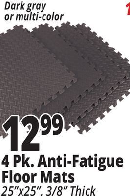 Ocean State Job Lot Anti-fatigue floor mats, 4-pack, gray offer
