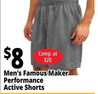 Ocean State Job Lot Men's famous maker performance active shorts offer