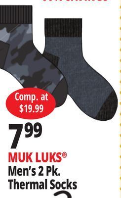 Ocean State Job Lot Muk luks® men's 2 pk. thermal socks offer