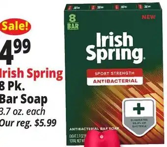Ocean State Job Lot Irish spring 8 pk. bar soap offer