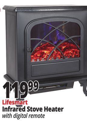 Ocean State Job Lot Lifesmart infrared electric fireplace stove heater with remote offer