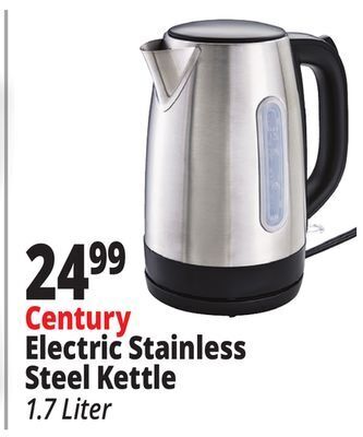Ocean State Job Lot Century stainless steel electric tea kettle, 1.7l offer