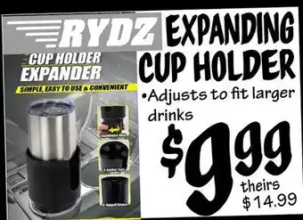 Ollie's Rydz expanding cup holder offer
