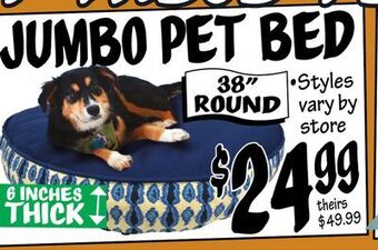 Ollie's Jumbo pet bed offer