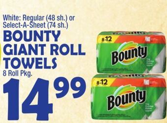 Bravo Supermarkets Bounty giant roll towels offer