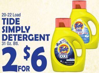 Bravo Supermarkets Tide simply detergent offer