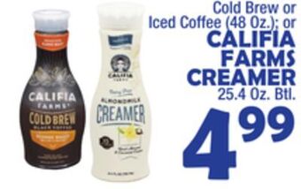 Bravo Supermarkets Califia farms creamer 25.4 oz. btl offer