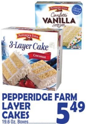 Bravo Supermarkets Pepperidge farm layer cakes offer