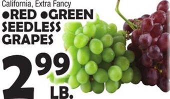 Bravo Supermarkets Red, green seedless grapes offer