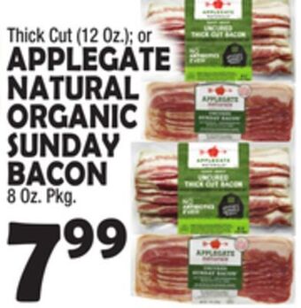Bravo Supermarkets Applegate natural organic sunday bacon 8 oz. pkg. offer
