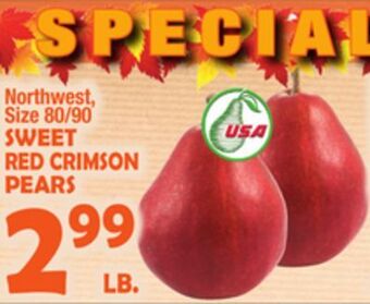Bravo Supermarkets Red crimson pears offer