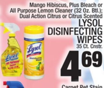 C Town Lysol disinfecting wipes 35 ct. cnstr. offer