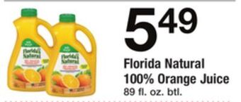 ACME Florida natural 100% orange juice offer
