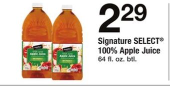 ACME Signature select® 100% apple juice offer