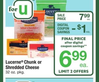 ACME Lucerne® chunk or shredded cheese offer
