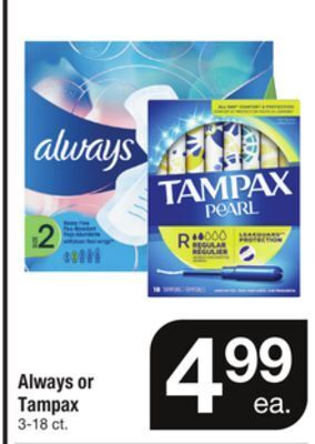 ACME Always or tampax offer