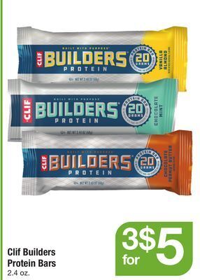 ACME Clif builders protein bars offer