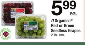 ACME O organics® red or green seedless grapes offer