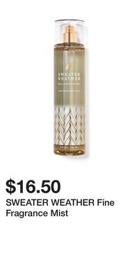 Bath & Body Works Sweater weather fine fragrance mist offer