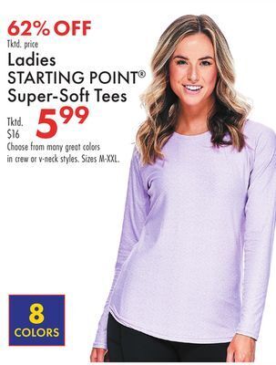 Boscov's Ladies starting point® super-soft tees offer