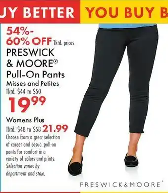 Boscov's Preswick & moore® pull-on pants offer