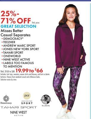 Boscov's Misses better casual separates offer