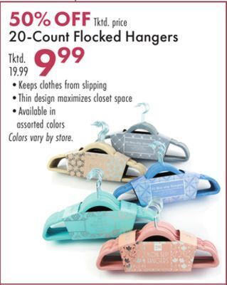 Boscov's 20-count flocked hangers offer