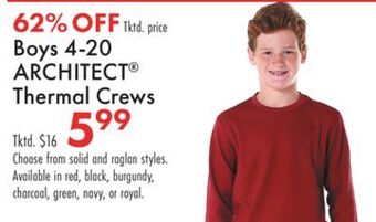 Boscov's Boys 4-20 architect® thermal crews offer