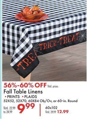 Boscov's Fall table linens offer