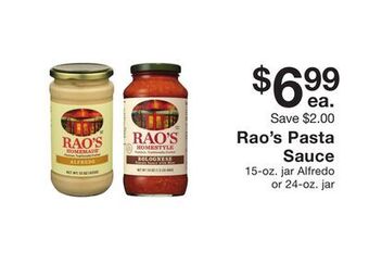 Fairway Store Market Rao's pasta sauce offer