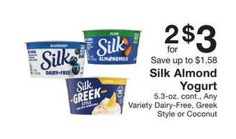 Fairway Store Market Silk almond yogurt offer