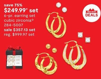 JC Penney 6-pr. earring set cubic zirconia◊ offer