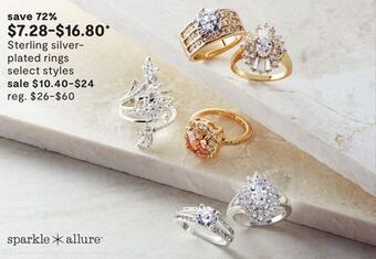 JC Penney Sterling silver-plated rings offer