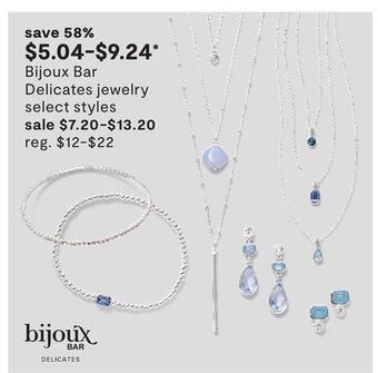 JC Penney Bijoux bar delicates jewelry offer