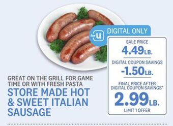 Kings Food Markets Store made hot & sweet italian sausage offer