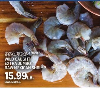 Kings Food Markets Wild caught extra jumbo raw mexican shrimp offer