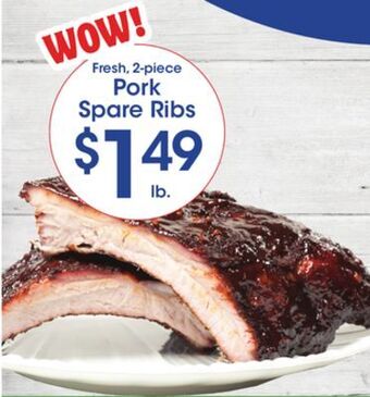 Price Rite Pork spare ribs offer