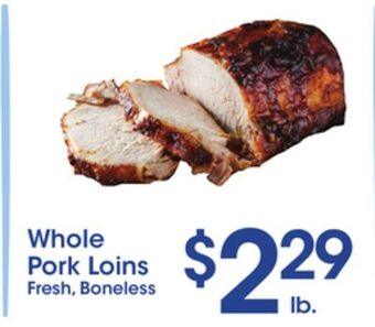 Price Rite Whole pork loins offer
