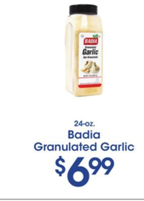 Price Rite Badia granulated garlic offer