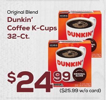 DeCicco & Sons Dunkin' coffee k-cups offer