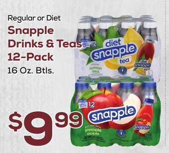 DeCicco & Sons Snapple drinks & teas 12-pack offer