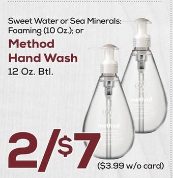 DeCicco & Sons Method hand wash 12 oz. btl offer