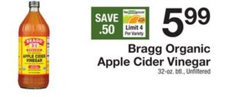 The Fresh Grocer Organic apple cider vinegar offer