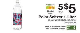 The Fresh Grocer Seltzer 1-liter offer