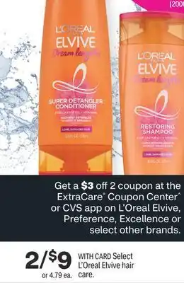 CVS Select l'oreal elvive hair care offer