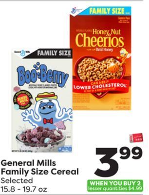Weis Markets General mills family size cereal offer