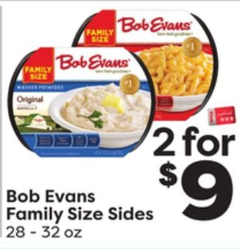 Weis Markets Bob evans family size sides offer